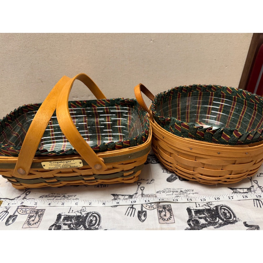 Longaberger 1996  Basket Set with Liners and Protectors